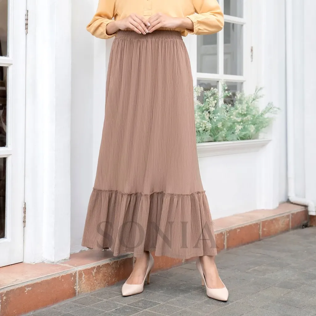 Rok Panjang Plisket Ruffle SONIA