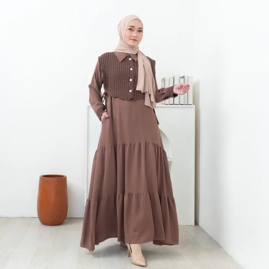 Samira Dress Polos dan Rompi Outer Casual
