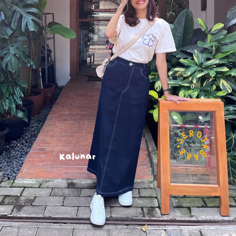 Seira Long Skirt - Bawahan Wanita Stretch Melar