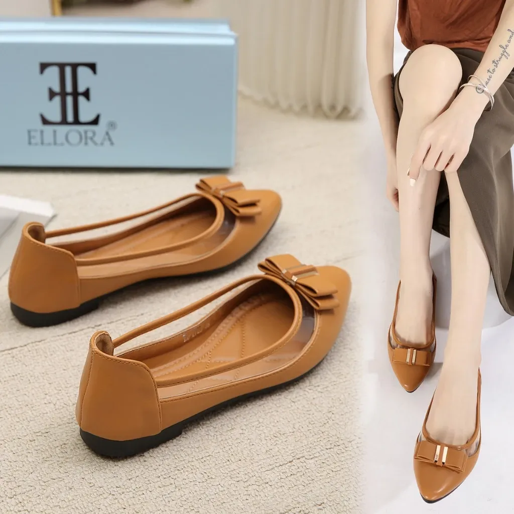 Sepatu Flatshoes Wanita ELLORA ED-2725 untuk Kerja PVC Import