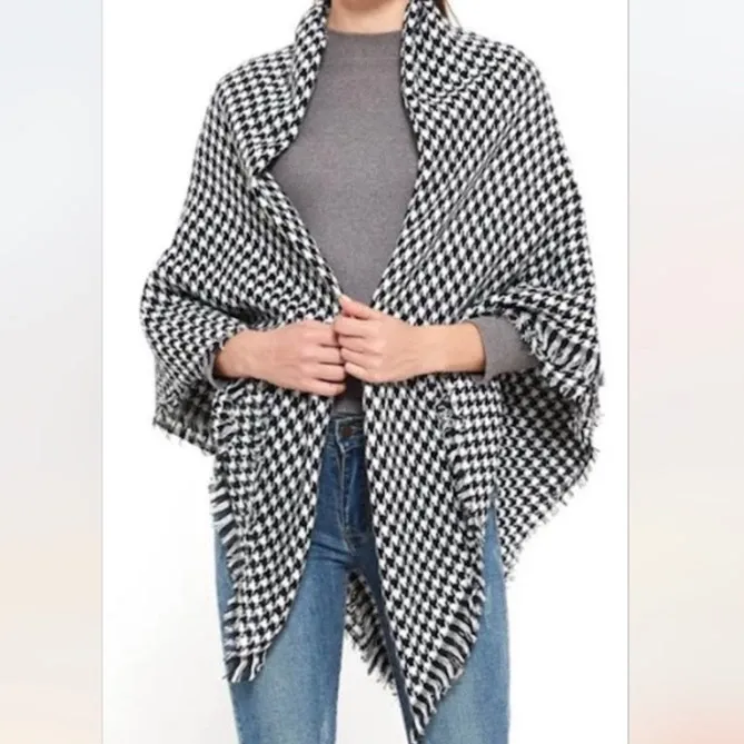 Syal Kasmir Houndstooth Wanita