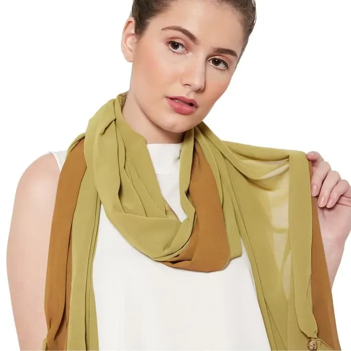 Syal Leher Wanita Panjang Sifon Lime Hijau