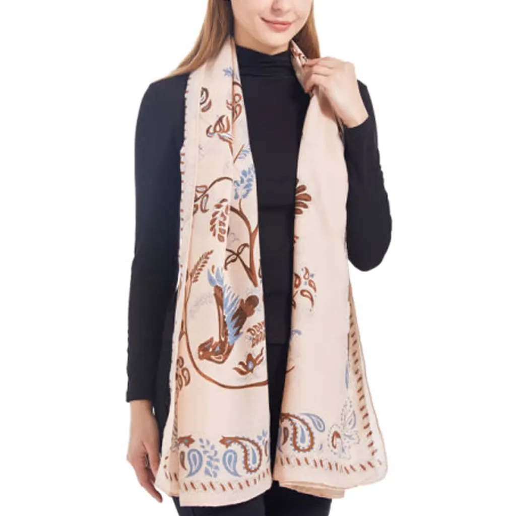 Syal Wanita Pola Paisley Border