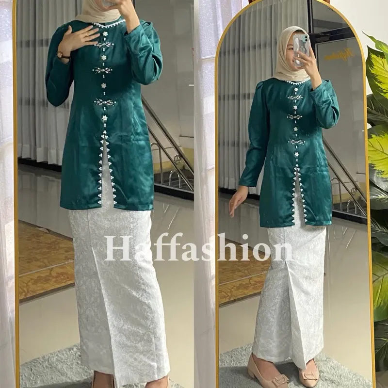 Zahra Set Kurung Melayu Songket Modern untuk Wanita Lebaran